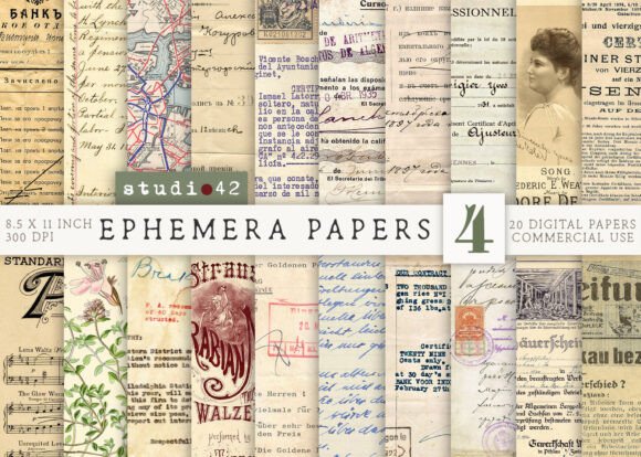 Download Antique Paper Ephemera Pack V4 - Premium Resources